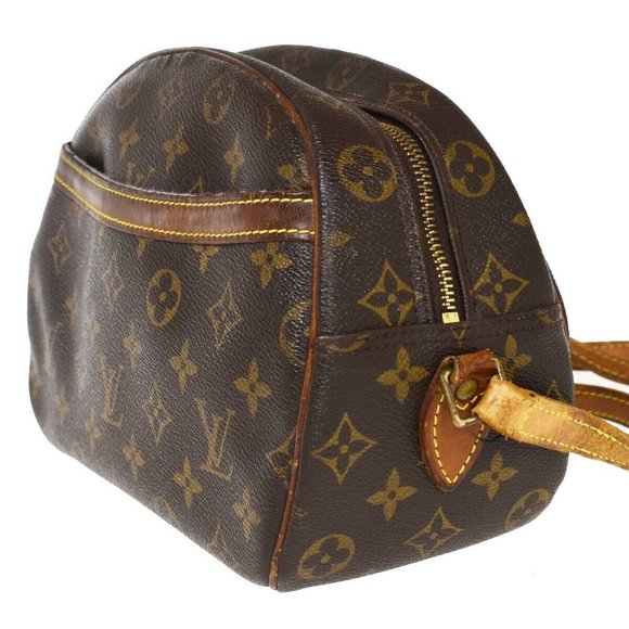 Authentic LOUIS VUITTON Blois Crossbody Shoulder Bag Monogram Leather Brown - Picture 9 of 16